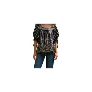 ECI New York, ornate baroque print peasant top women’s size 14